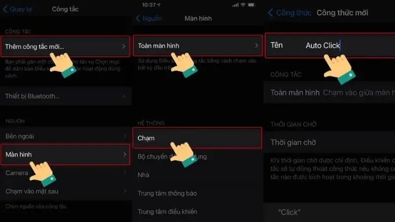 cách bật auto click 15