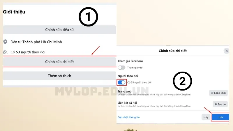 Cách làm hiển thị số lượt theo dõi trên Facebook trên máy tính