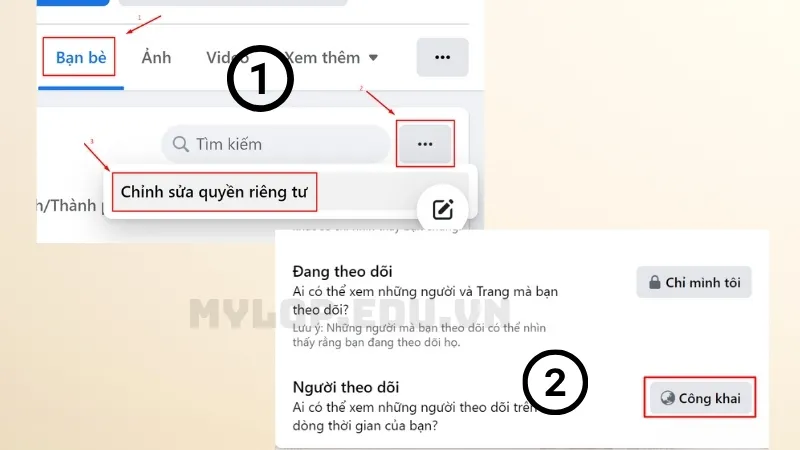 Cách bật hiển thị số người theo dõi công khai trên Facebook bằng máy tính