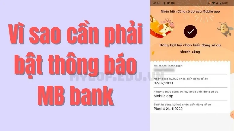 Vì sao cần phải bật thông báo MB Bank