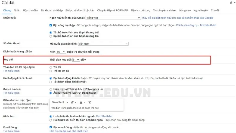 Bước 2: Cách thu hồi Gmail đã gửi trên máy tính