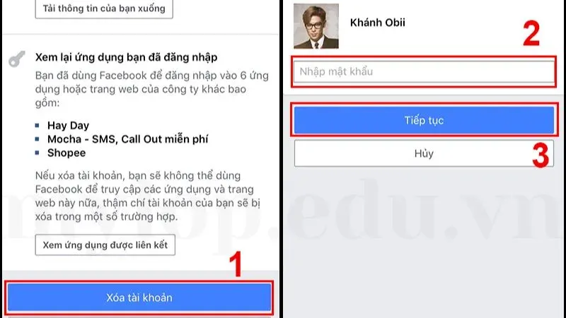 cách xóa tài khoản fb 3