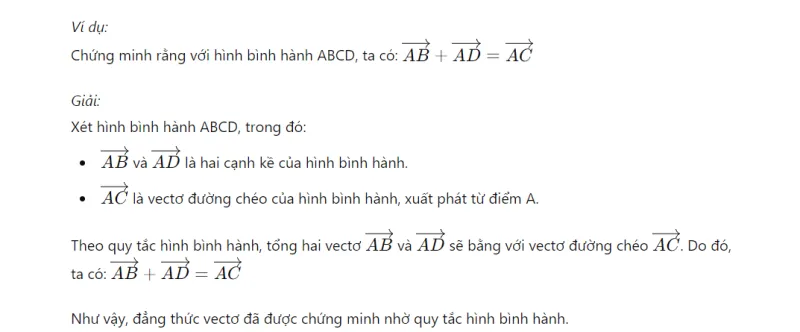 Cách áp dụng quy tắc hình bình hành để tính toán tổng lực và vectơ 1