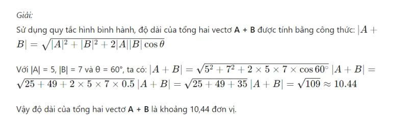 Cách áp dụng quy tắc hình bình hành để tính toán tổng lực và vectơ 2