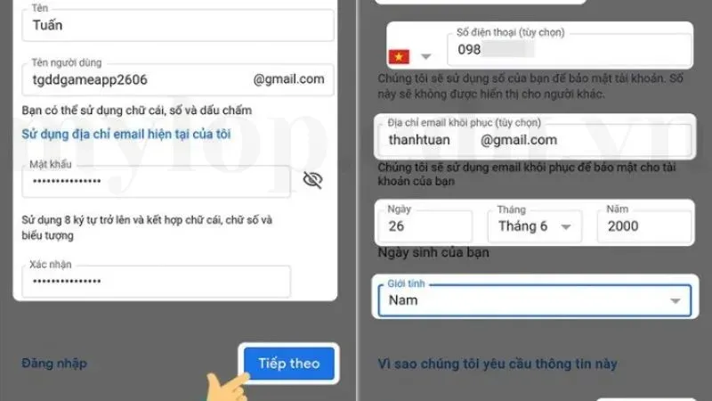 tạo tài khoản email 6