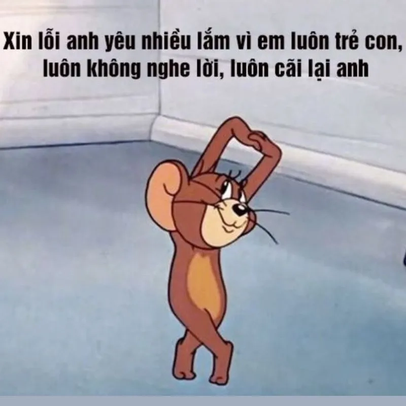 Meme quỳ lạy xin lỗi thể hiện sự chân thành và hài hước