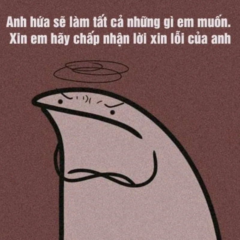 Tôi xin lỗi meme dễ thương khiến bạn cảm thấy đồng cảm