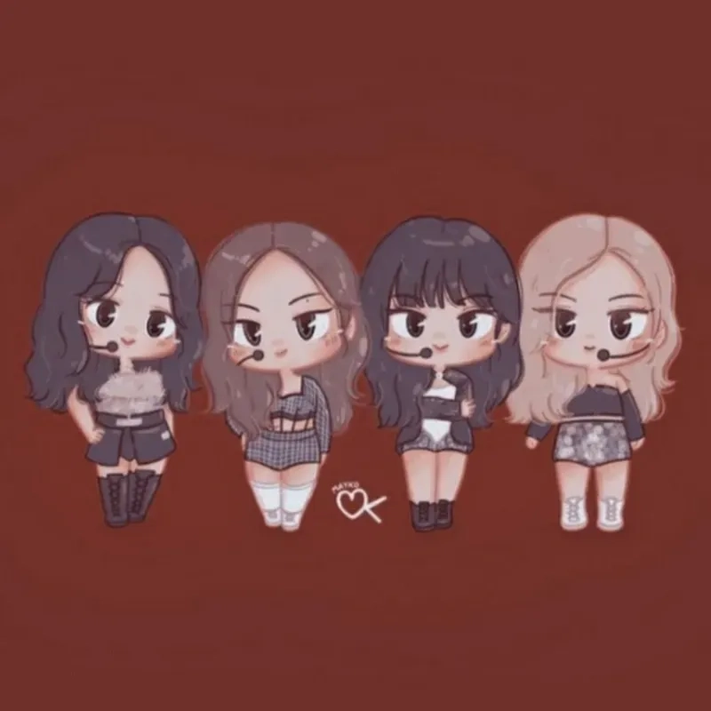 Cute chibi blackpink chibi tạo không gian vui vẻ cho trang cá nhân