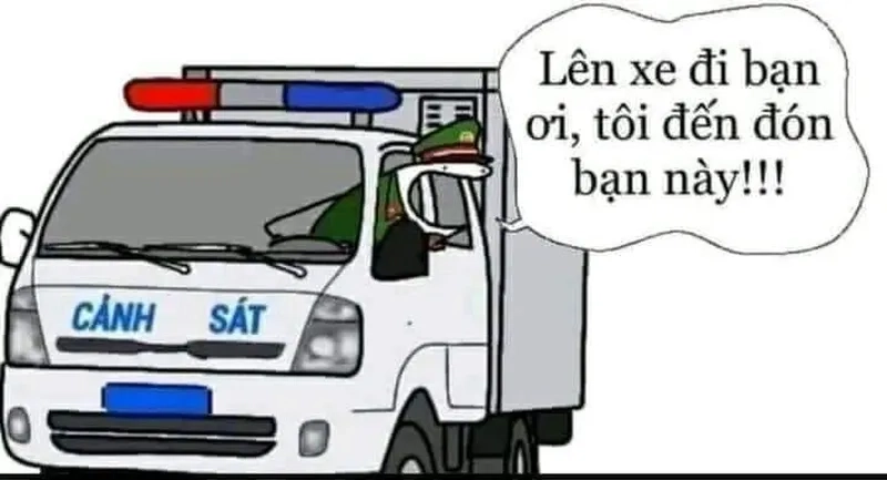 Ảnh meme alo chú công an ơi dễ thương cho trang cá nhân