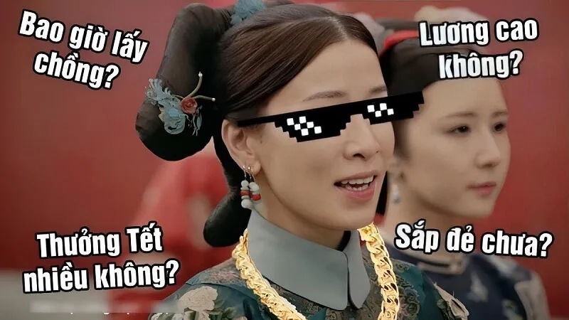 Meme thưởng tết thể hiện sự hài hước độc đáo