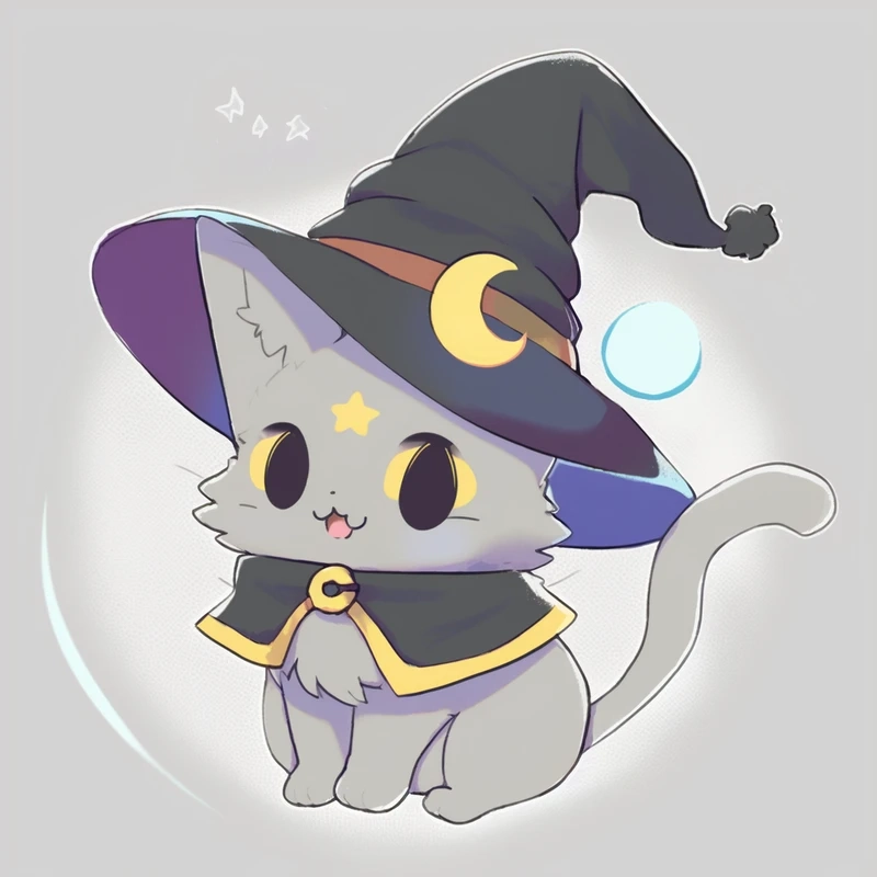 Dáng vẻ đáng yêu từ hình con mèo chibi