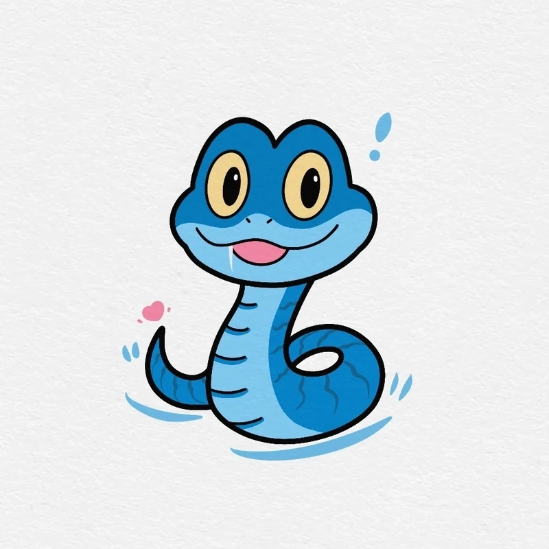 Học nhanh cách vẽ con rắn chibi cực đơn giản