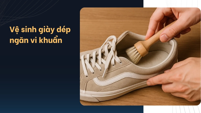 Cách vệ sinh giày dép để vi khuẩn không có cơ hội trú ngụ