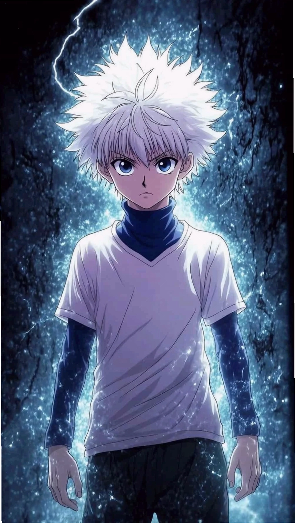 Ảnh Killua với mái tóc trắng đặc trưng và vẻ ngoài cuốn hút