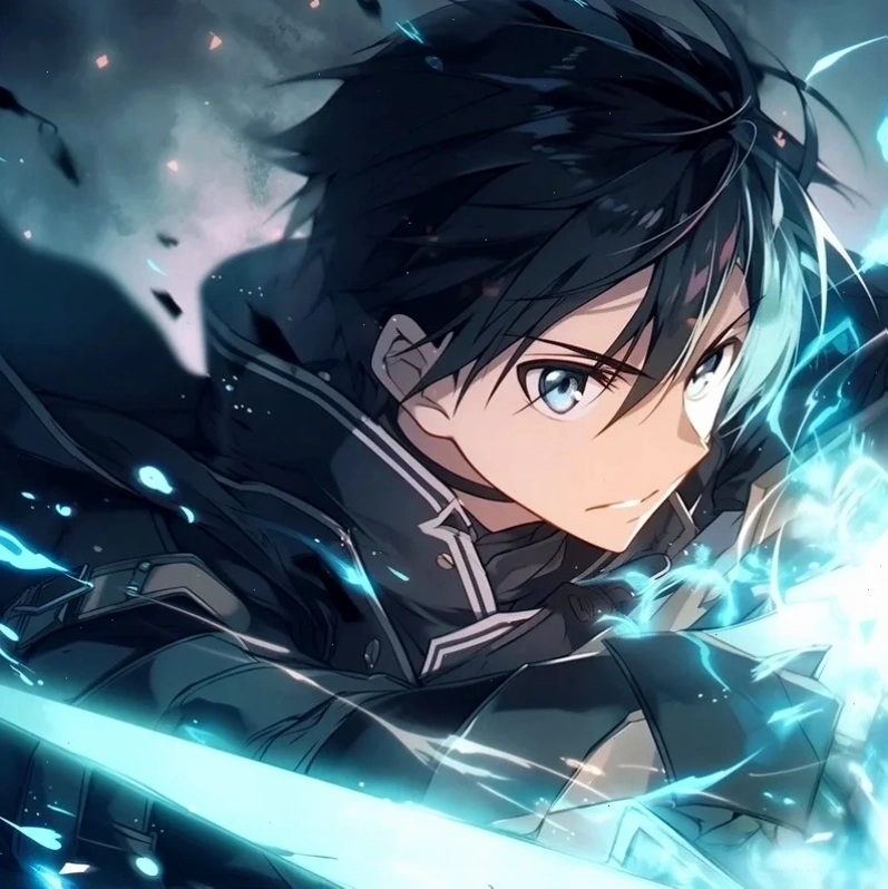 Anh Kirito trong trang phục chiến đấu quen thuộc