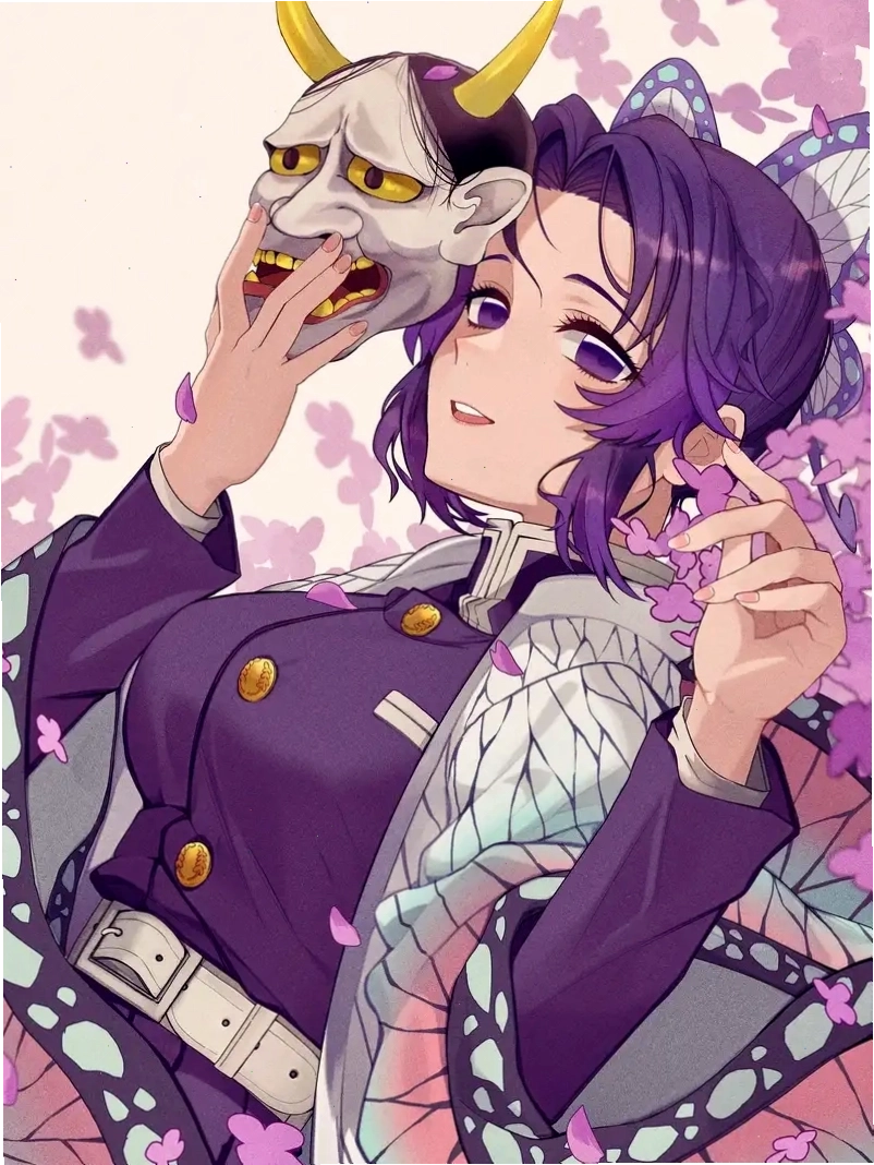 Ảnh Shinobu trong Thanh Gươm Diệt Quỷ với phong cách anime nữ dễ thương