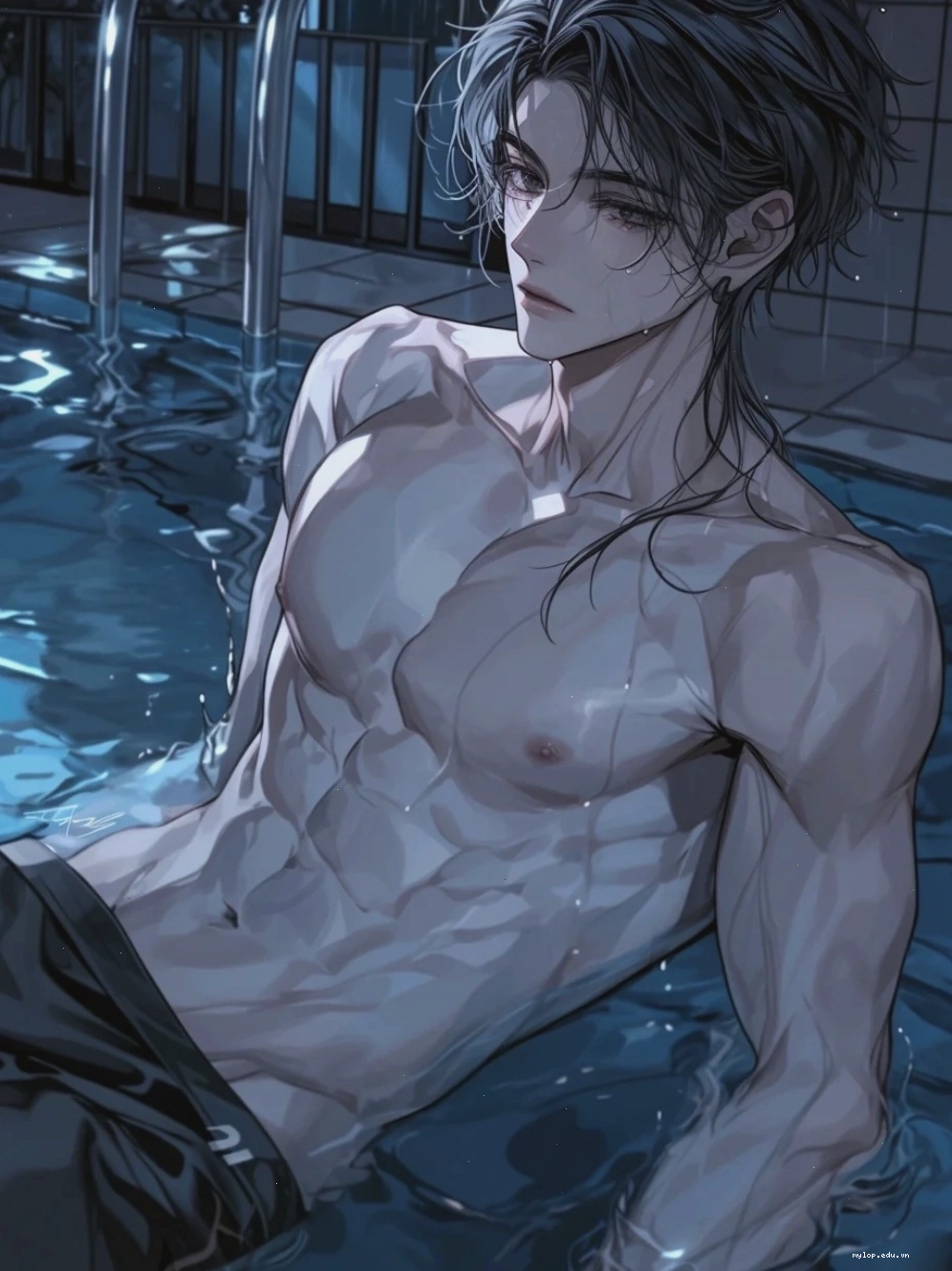 Anime nam 6 múi với trang phục thể thao năng động