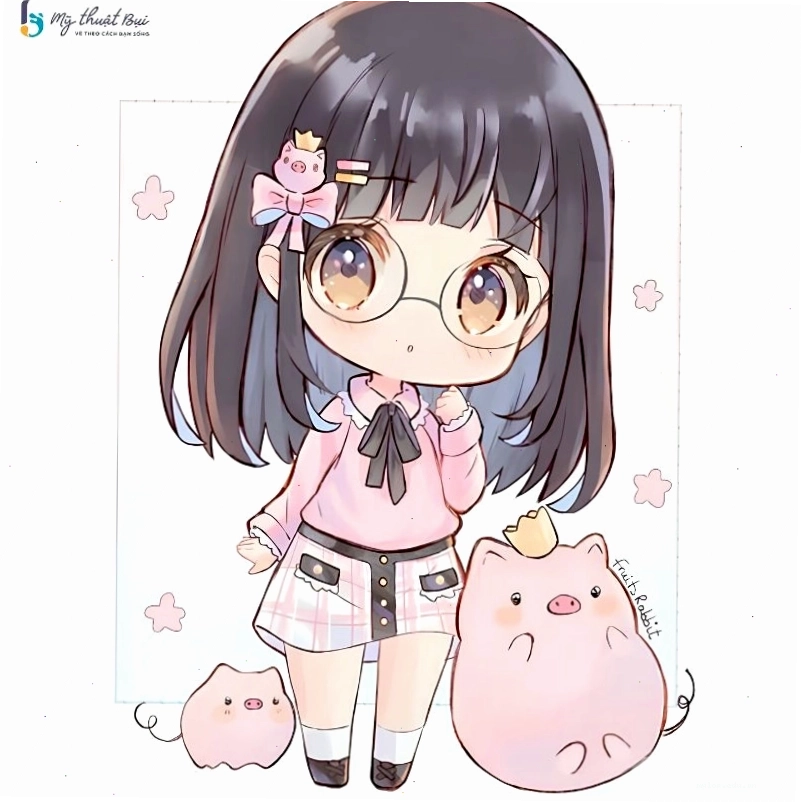 Anime nữ chibi phong cách năng động, tươi trẻ