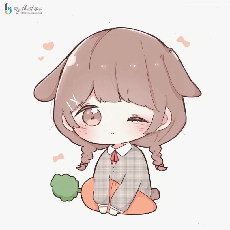 Anime nữ chibi với biểu cảm ngạc nhiên
