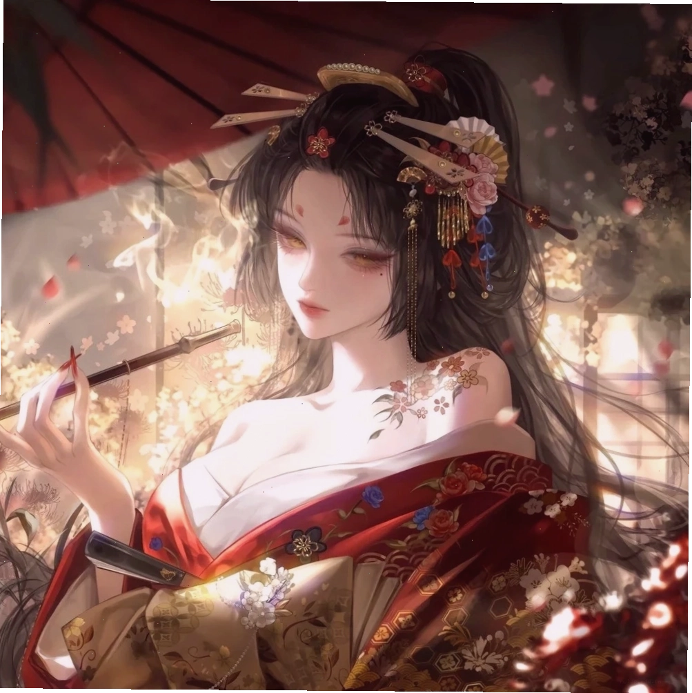 Anime nữ cổ trang trong trang phục cung đình