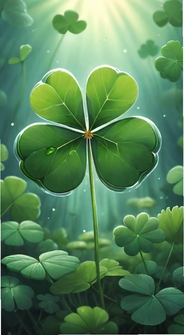 Avatar cỏ 4 lá cute với phong cách hoạt hình
