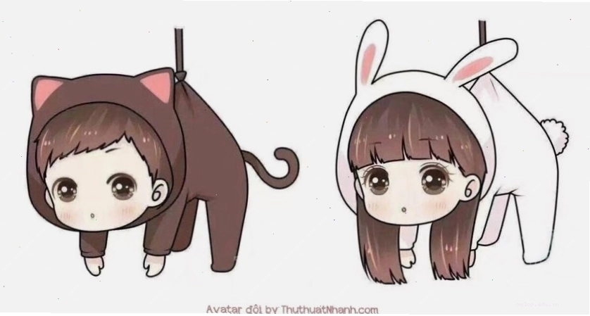 Avatar đôi anime bạn bè hài hước