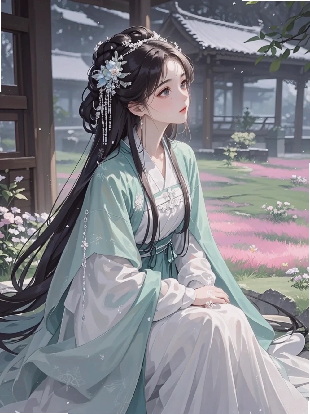 Avatar nữ cổ trang với nụ cười rạng rỡ