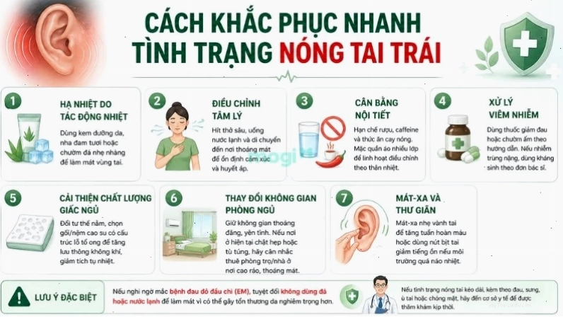 Cách khắc phục nóng tai trái