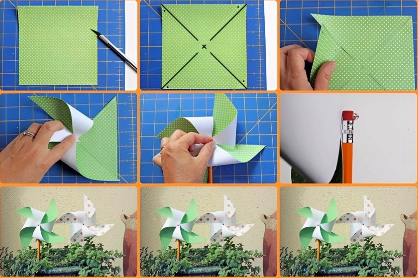 Cách làm đồ chơi bằng giấy hình chong chóng đơn giản