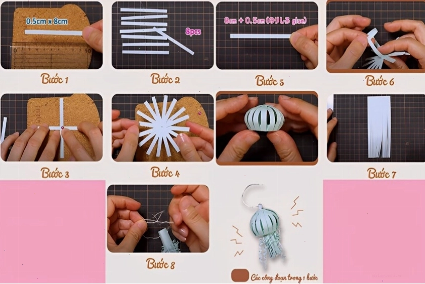 Cách làm đồ chơi bằng giấy hình con sứa sáng tạo