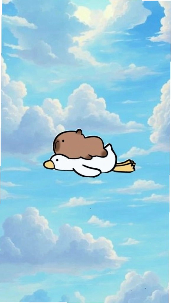 Capybara lướt mây trắng, vô tư giữa trời - ảnh avatar vui vẻ