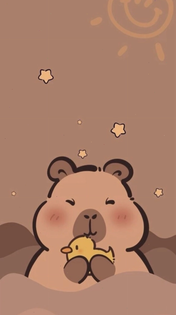 Capybara ôm chú vịt vàng, vẻ mặt vẫn đơ - ảnh avatar vui vẻ gây cười