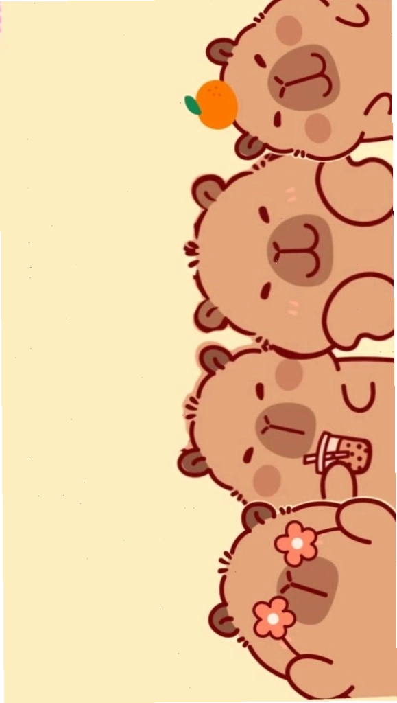 Capybara xếp hàng vô tri, đáng yêu - một ví dụ về avatar vui vẻ