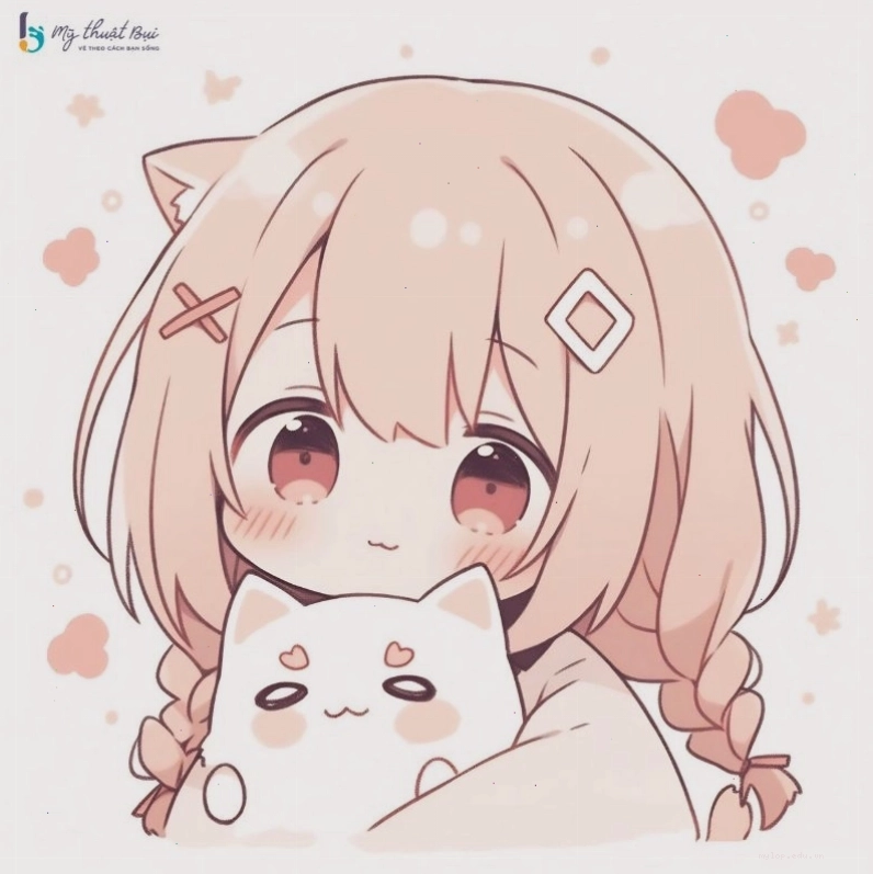 Cô gái anime chibi với đôi mắt to tròn biểu cảm