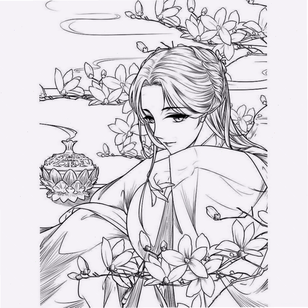 Cô gái anime dễ thương trong trang phục mùa hè