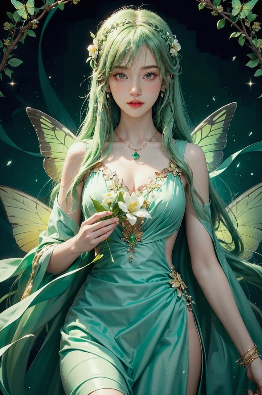 Cô gái anime dễ thương với trang phục màu pastel