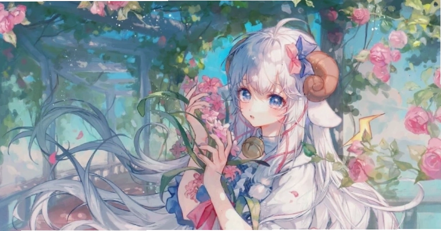 Cô gái anime nữ phong cách học sinh với mái tóc đen dài và cặp kính dễ thương