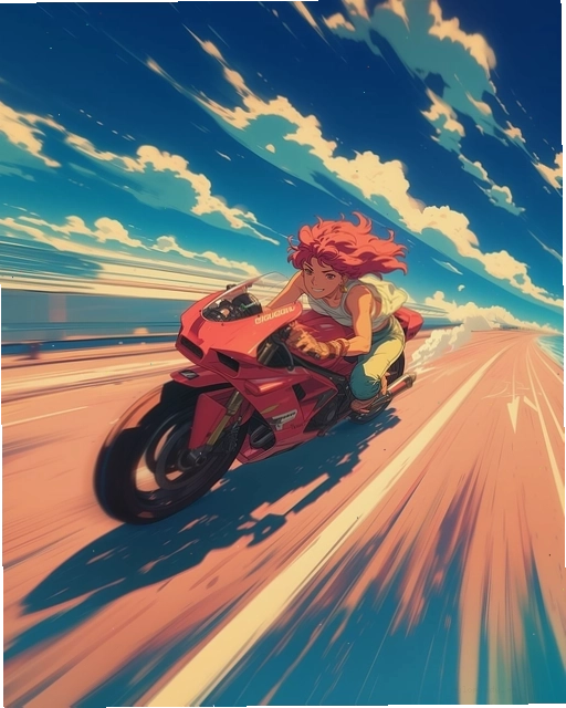 Cô gái anime trong trang phục đua xe