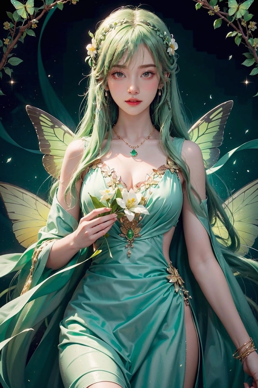 Cô gái anime với trang phục mùa hè, biểu cảm vui tươi