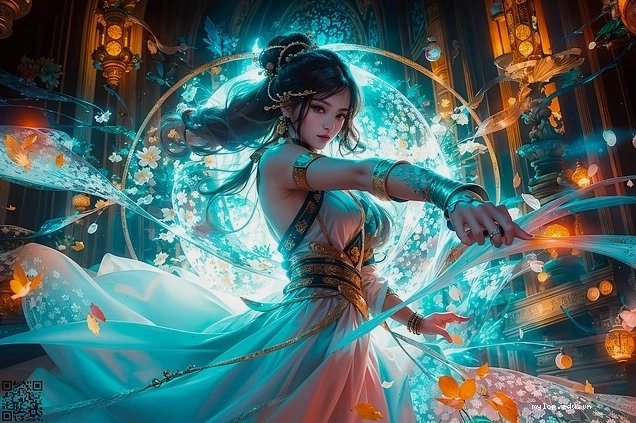 Cô gái anime xinh đẹp với mái tóc dài
