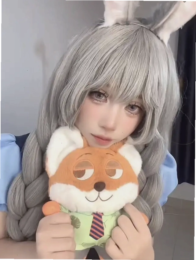 Cosplayer Judy Hopps ôm cáo nhồi bông