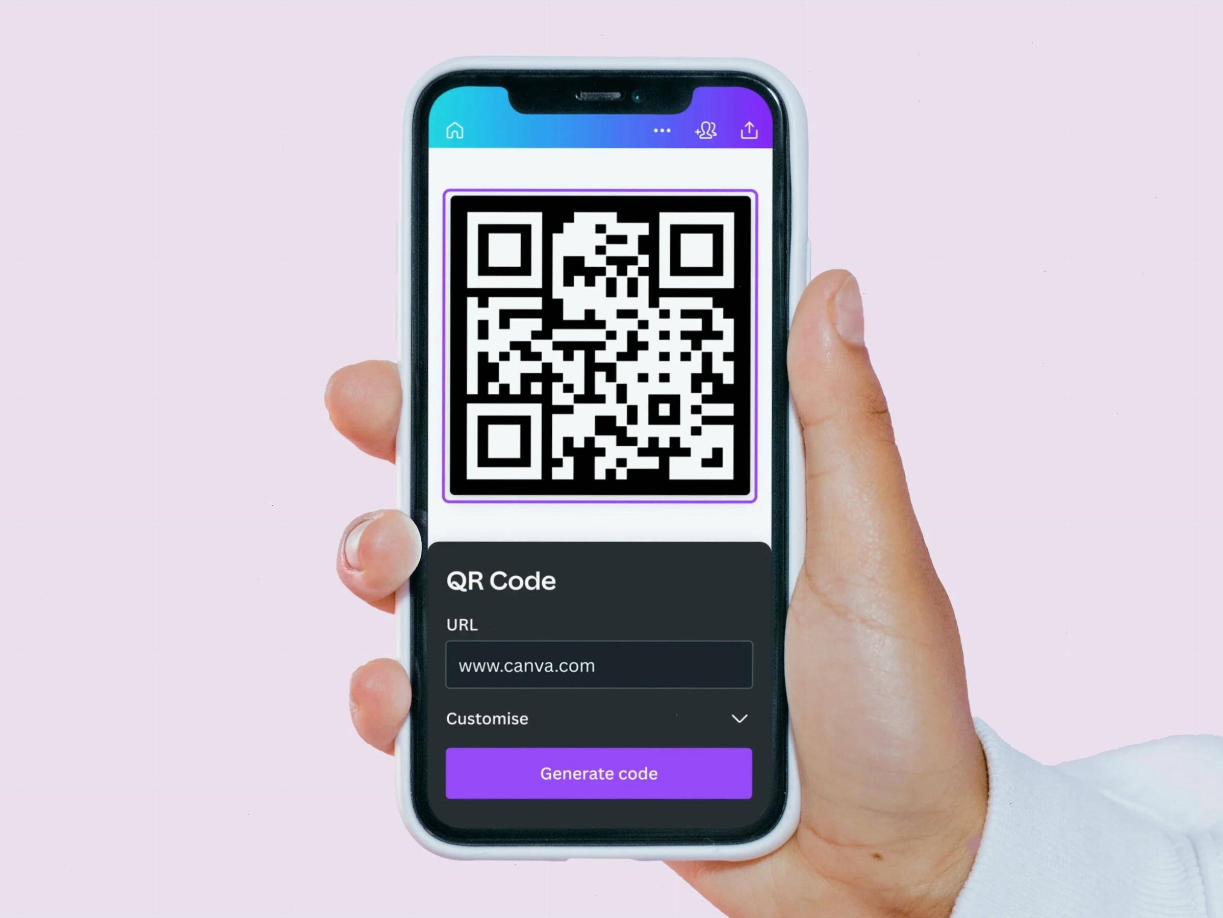 Giao diện trình tạo mã QR trên nền tảng trực tuyến