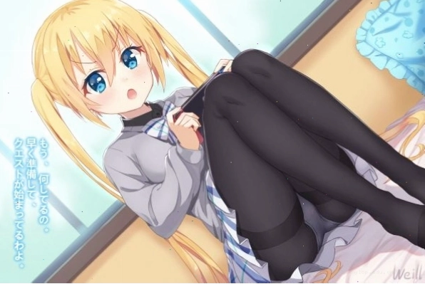 Hinata Kaho với quần lót trắng và vớ đen, một hình ảnh ấn tượng về pantsu anime
