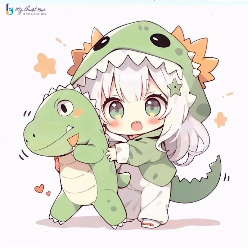 Hình ảnh anime chibi dễ thương với cặp mắt to tròn thu hút