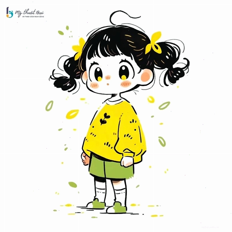 Hình ảnh anime nữ chibi dễ thương với trang phục học sinh
