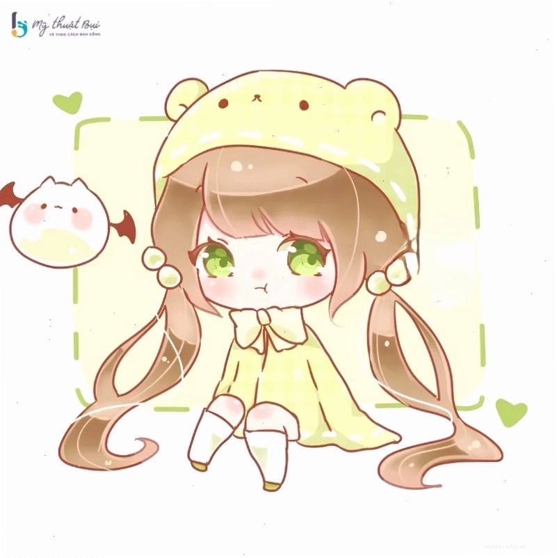 Hình ảnh anime nữ chibi trong trang phục mùa hè