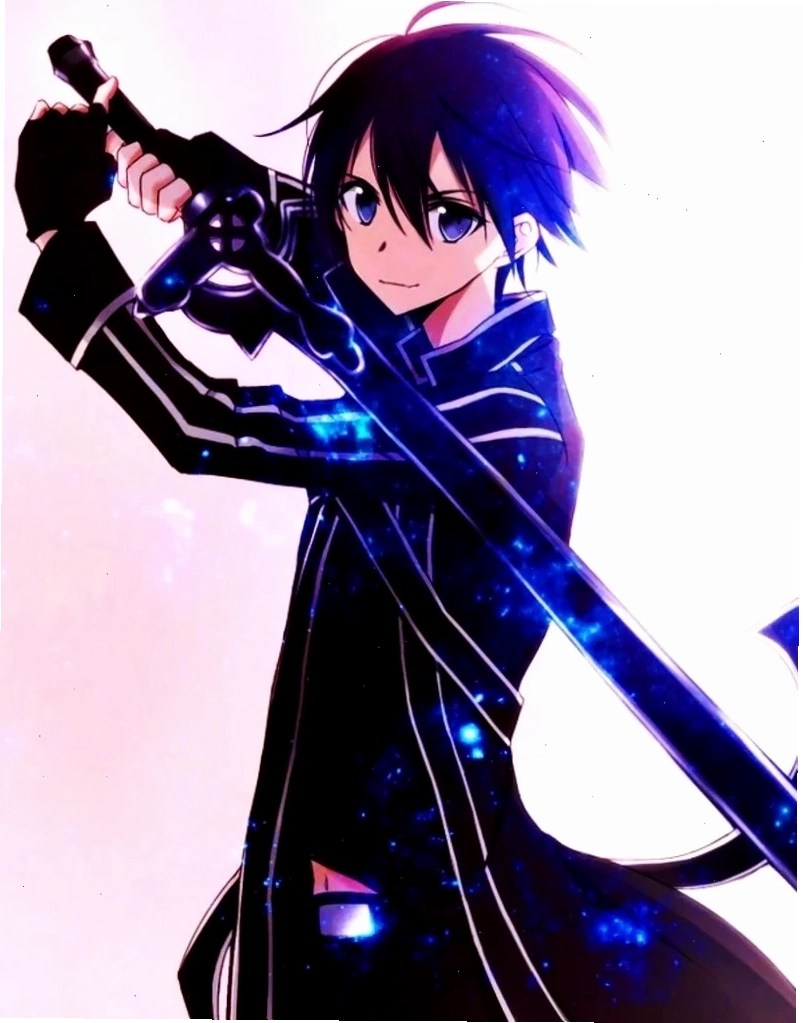 Hình ảnh Kirito với mái tóc đen đặc trưng và biểu cảm nghiêm túc