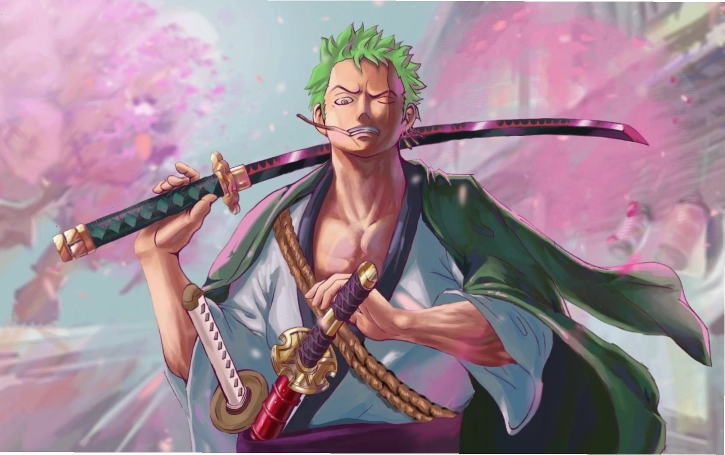 Hình ảnh Zoro đang trong thế tấn công