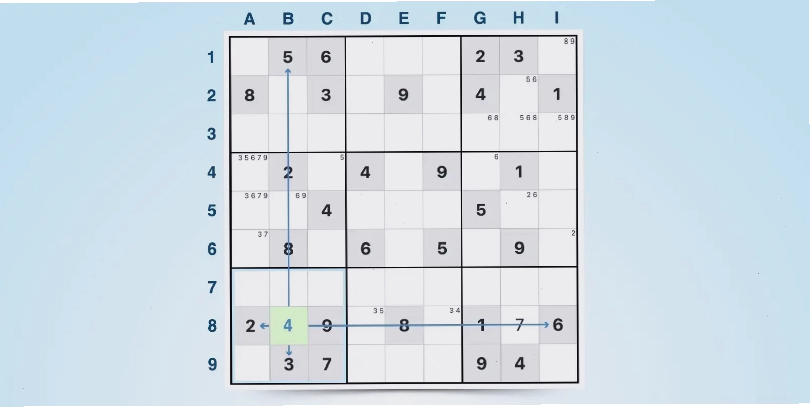 Hình minh họa lưới Sudoku với các ô trống cần điền số