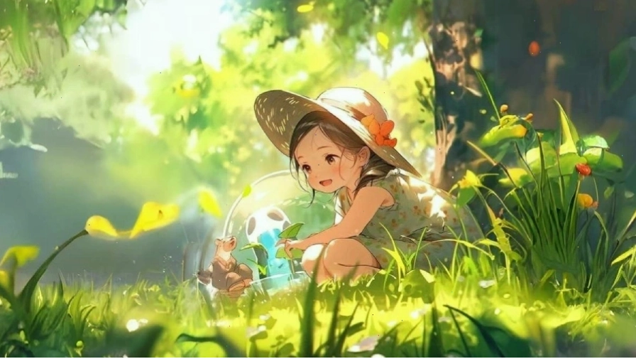 Hình nền anime nữ với trang phục thể thao năng động